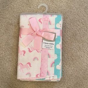 Baby girl bundle of burp cloths and bibs NEW unopened.